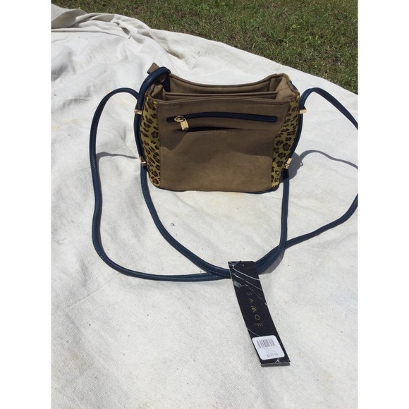 Samoe crossbody convertible purse 7” cocoa calfhair cheetah NEW bucket bag NWT - Picture 1 of 11